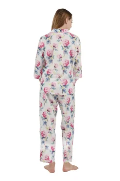 La Cera™ 100% Cotton 3/4 Sleeve Floral Pajama Set