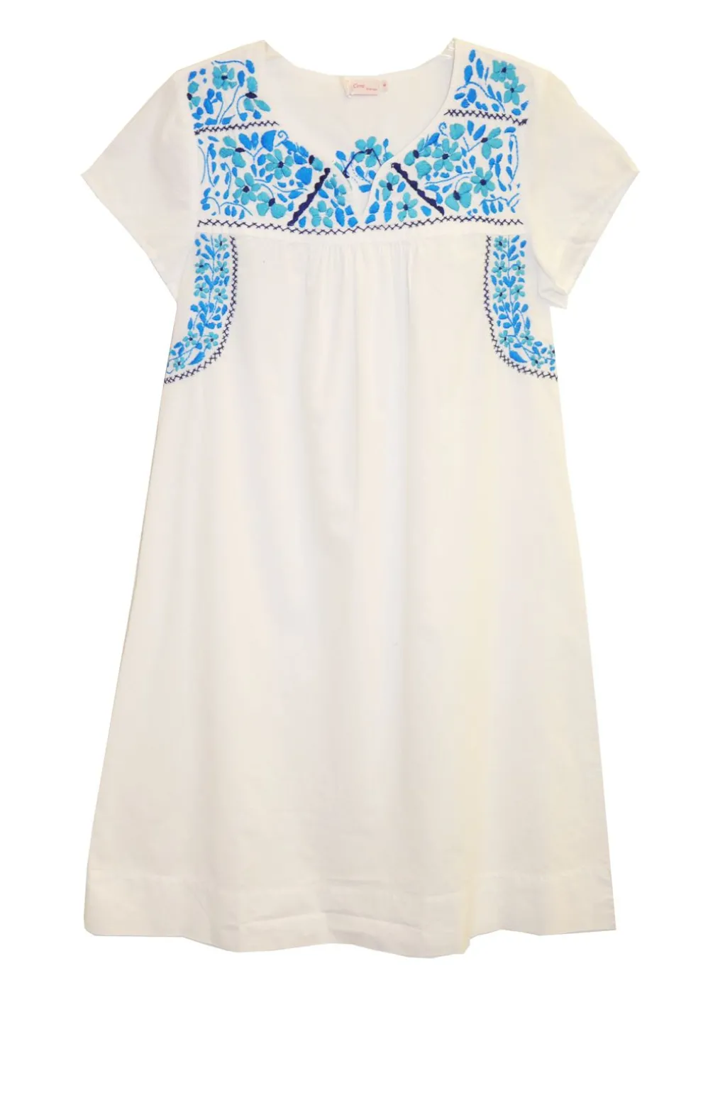 La Cera™ 100% Cotton Cap Sleeve Embroidered Dress