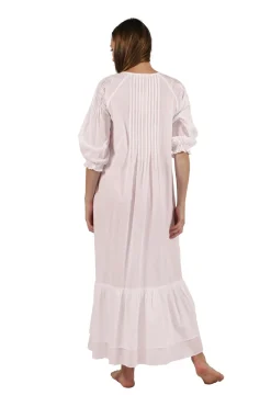 La Cera™ 100% Cotton Embroidered Long Sleeve Gown