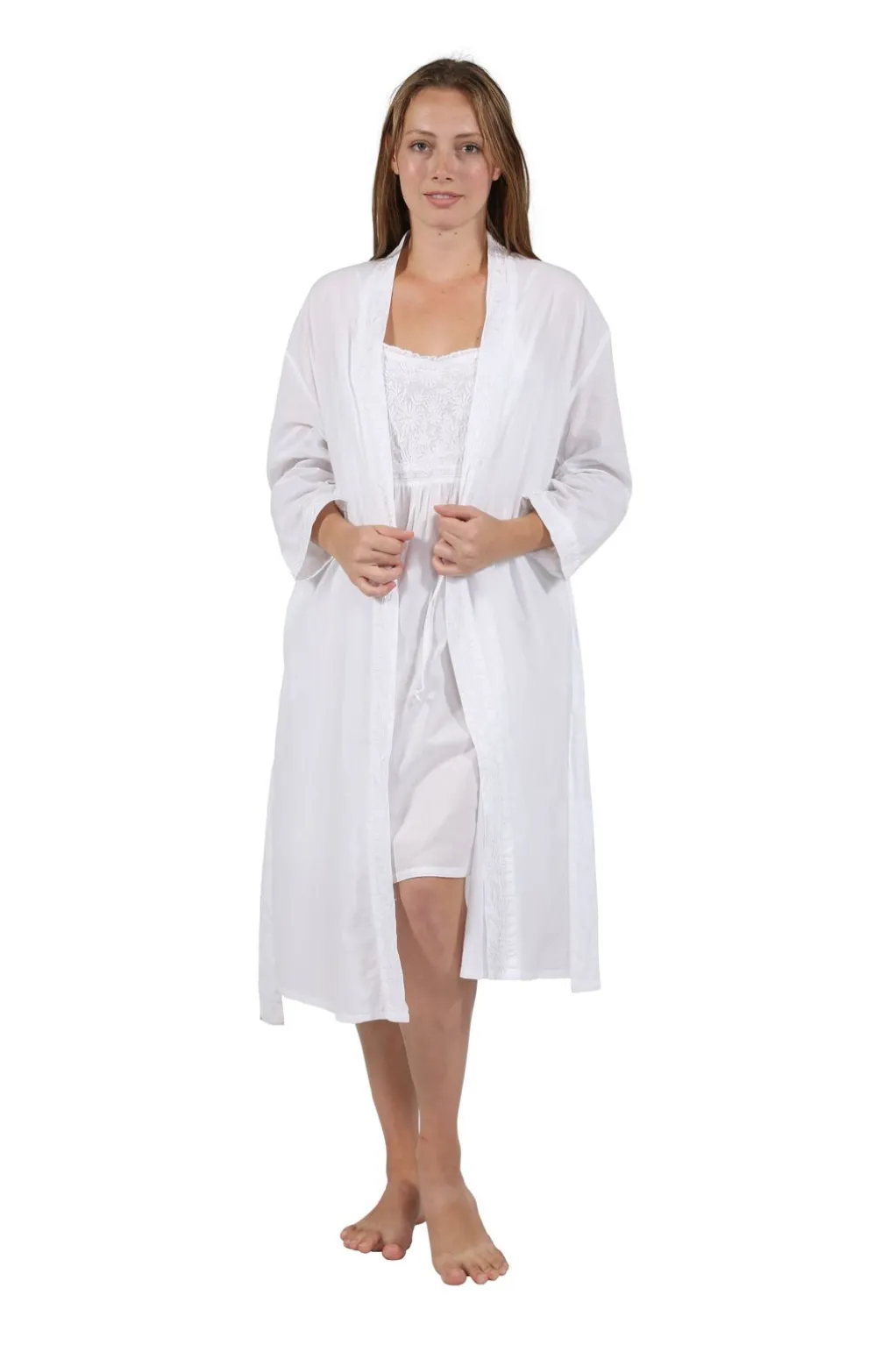 La Cera™ 100% Cotton Embroidered Robe
