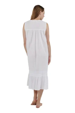 La Cera™ 100% Cotton Embroidered Scoop Neck Gown