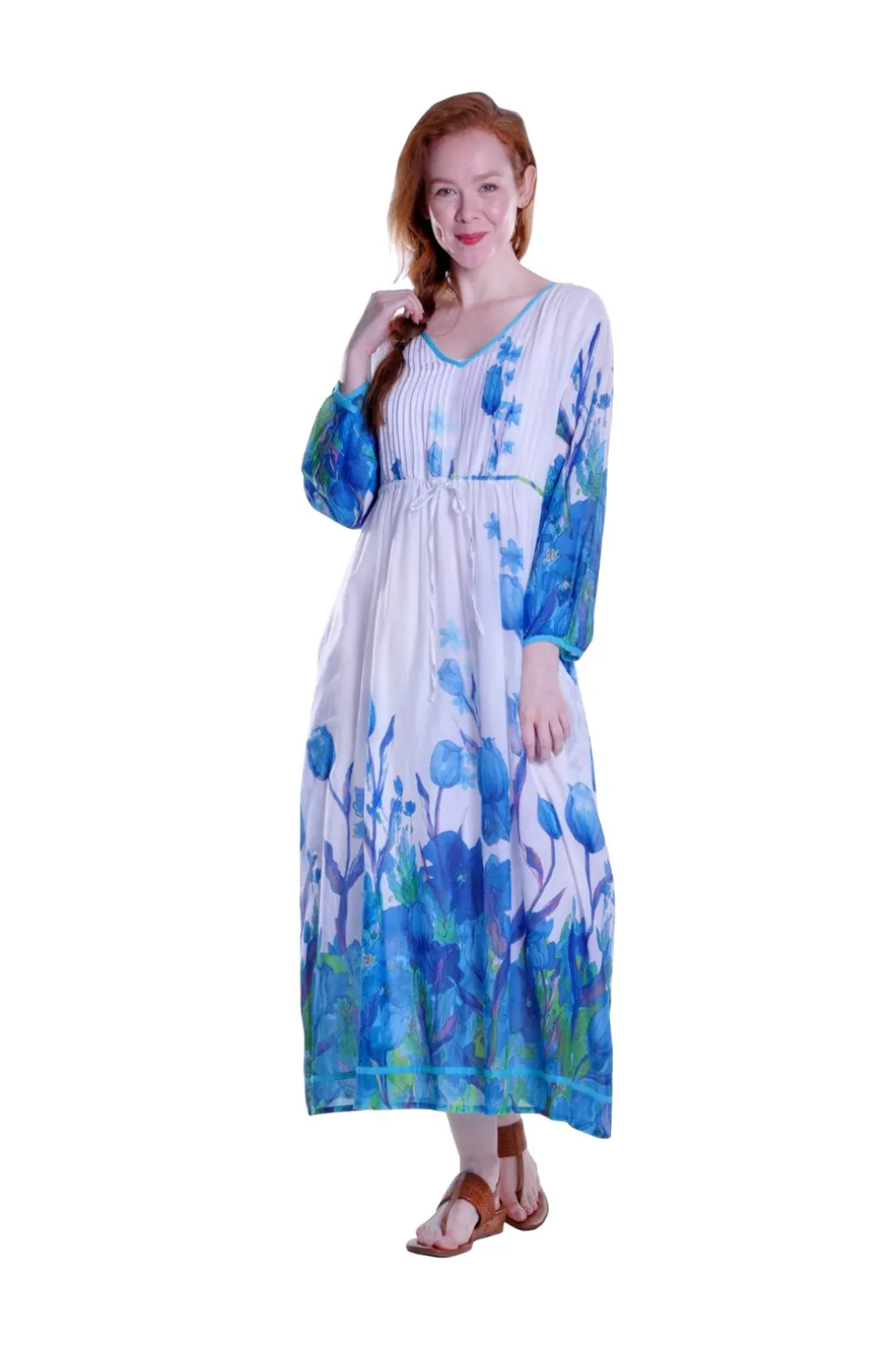 La Cera™ 100% Cotton Floral Print Caftan
