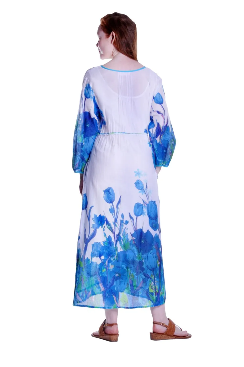 La Cera™ 100% Cotton Floral Print Caftan