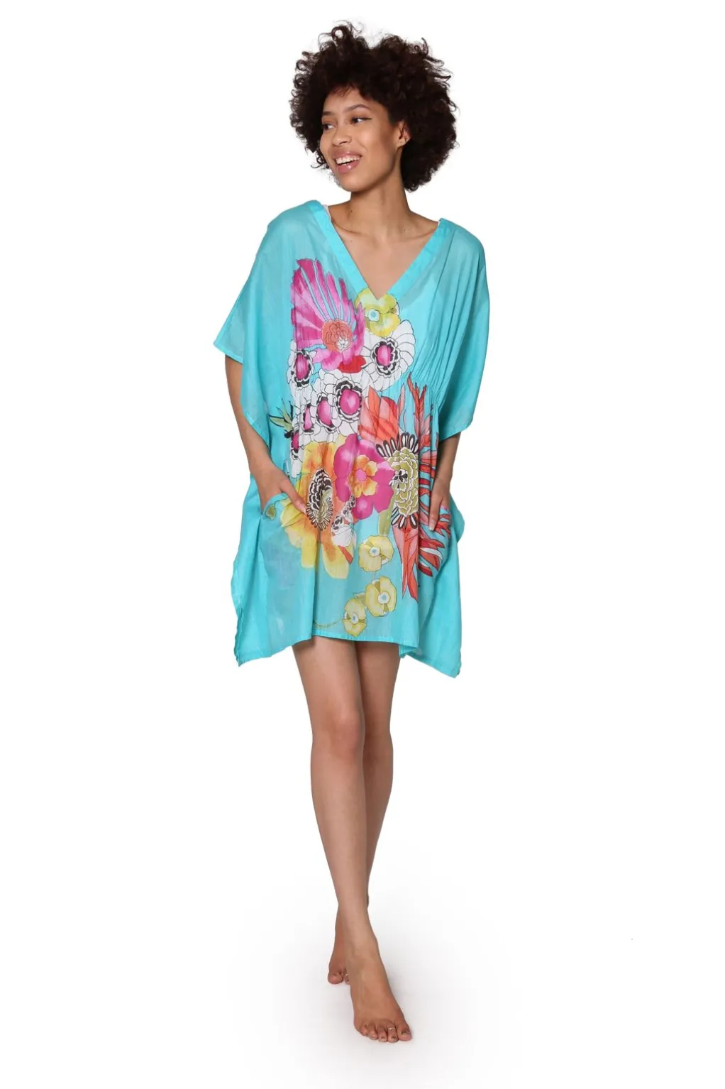 La Cera™ 100% Cotton Floral Print Tunic