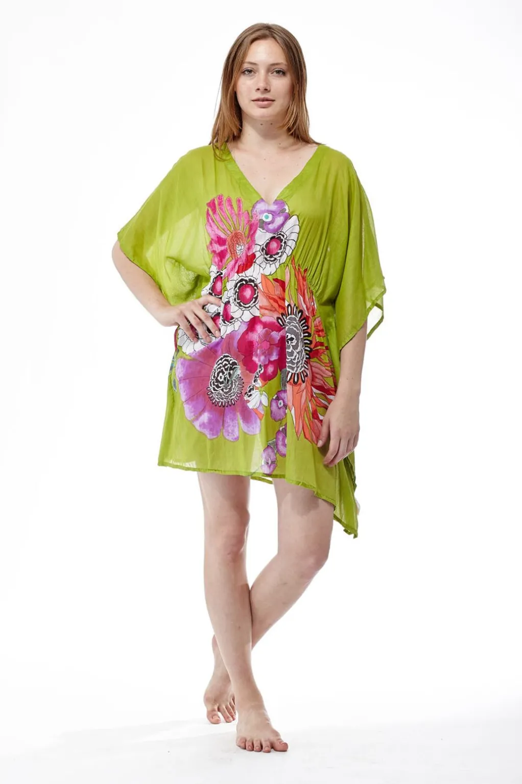 La Cera™ 100% Cotton Floral Print Tunic