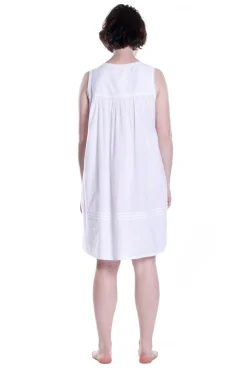 La Cera™ 100% Cotton Sleeveless Embroidered Chemise