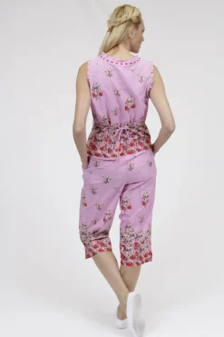 La Cera™ 100% Cotton Sleeveless Floral Pjs