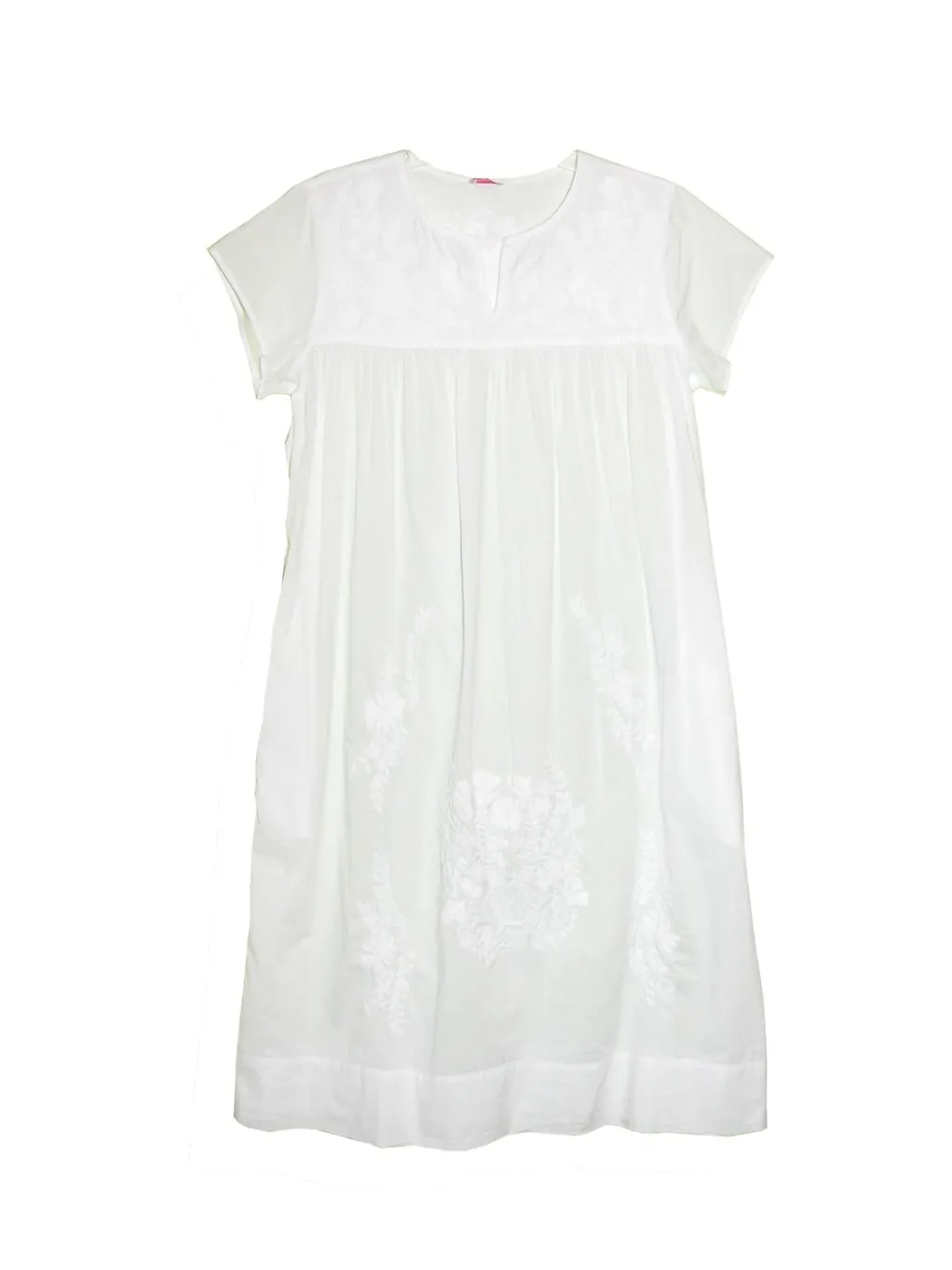 La Cera™ 100% Cotton White Embroidered Plus Size Gown