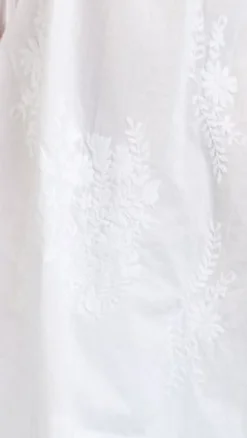 La Cera™ 100% Cotton White Embroidered Plus Size Gown