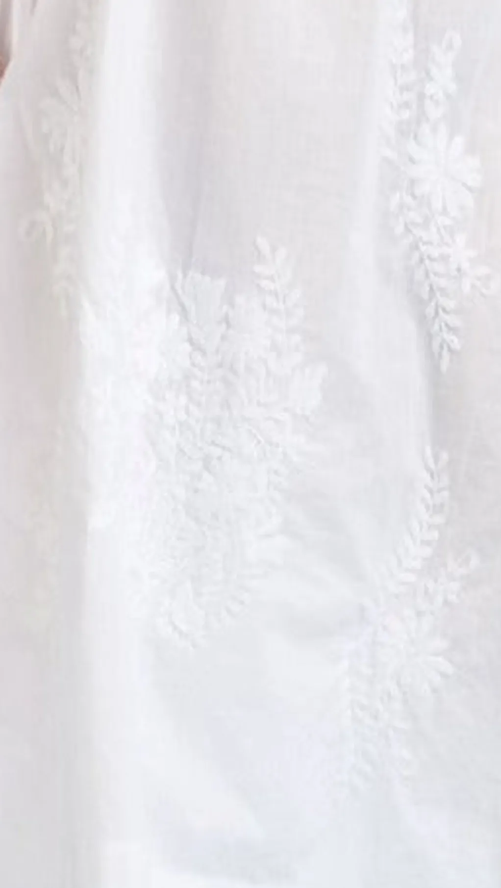 La Cera™ 100% Cotton White Embroidered Plus Size Gown