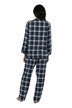 La Cera™ 100% Cotton Yarn Dyed Plaid Flannel Pajama Set