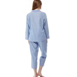 La Cera™ Blue Striped Plus Size Pajamas