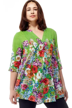 La Cera™ Colorful Floral Tunic