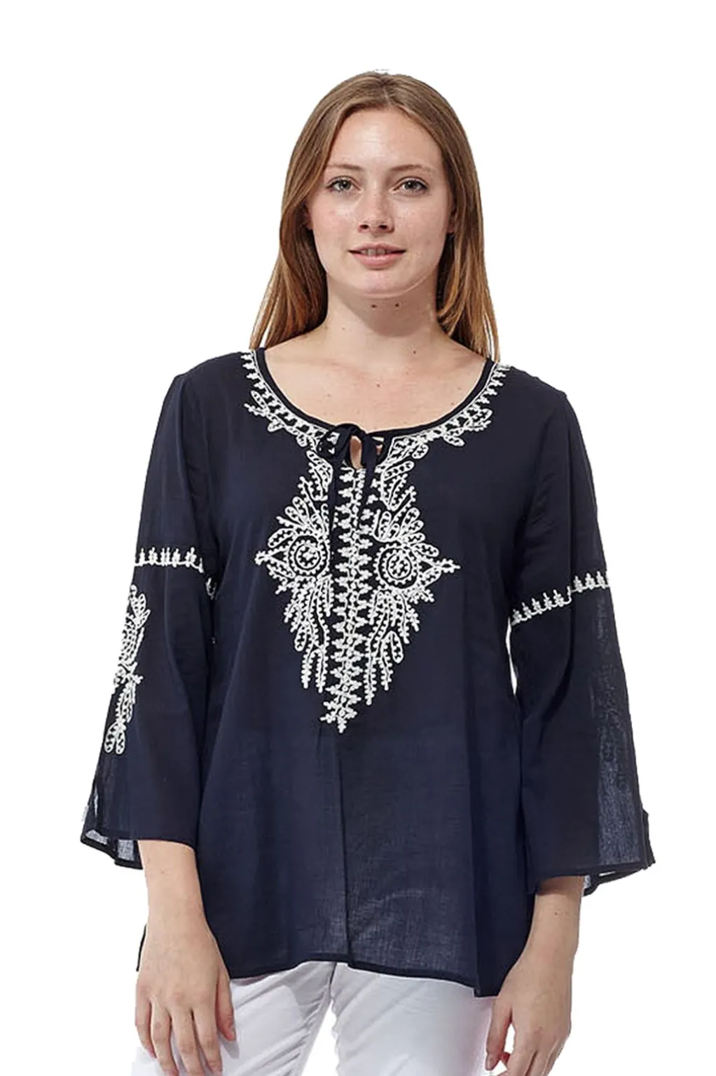 La Cera™ Embroidered Bell Sleeve Top