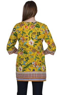 La Cera™ Floral Mixed Media Tunic