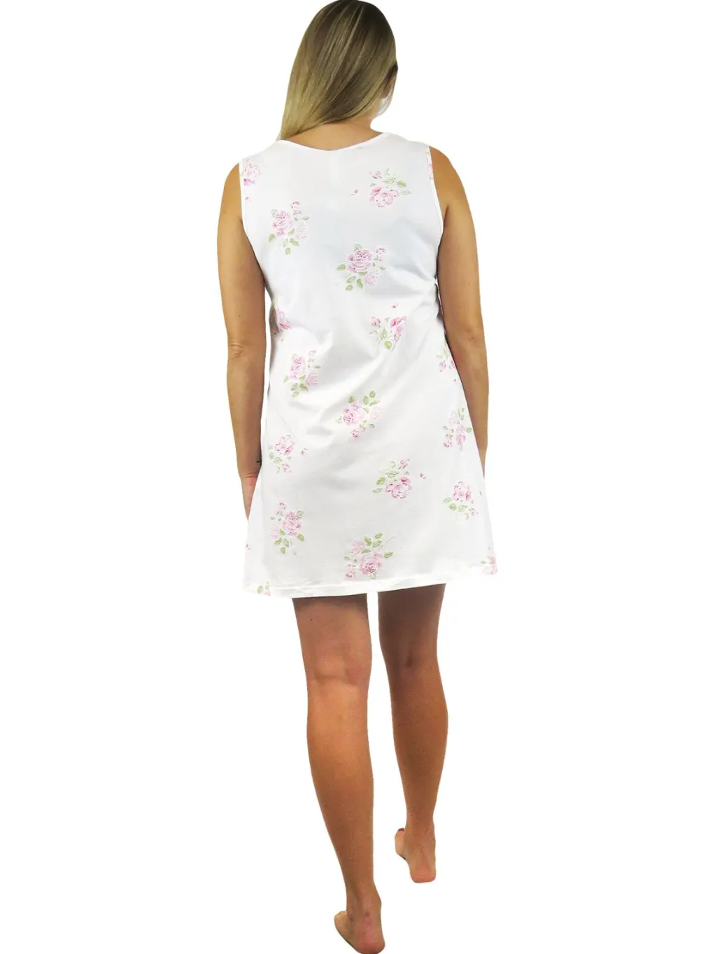 La Cera™ Floral Printed Cotton Knit Chemise