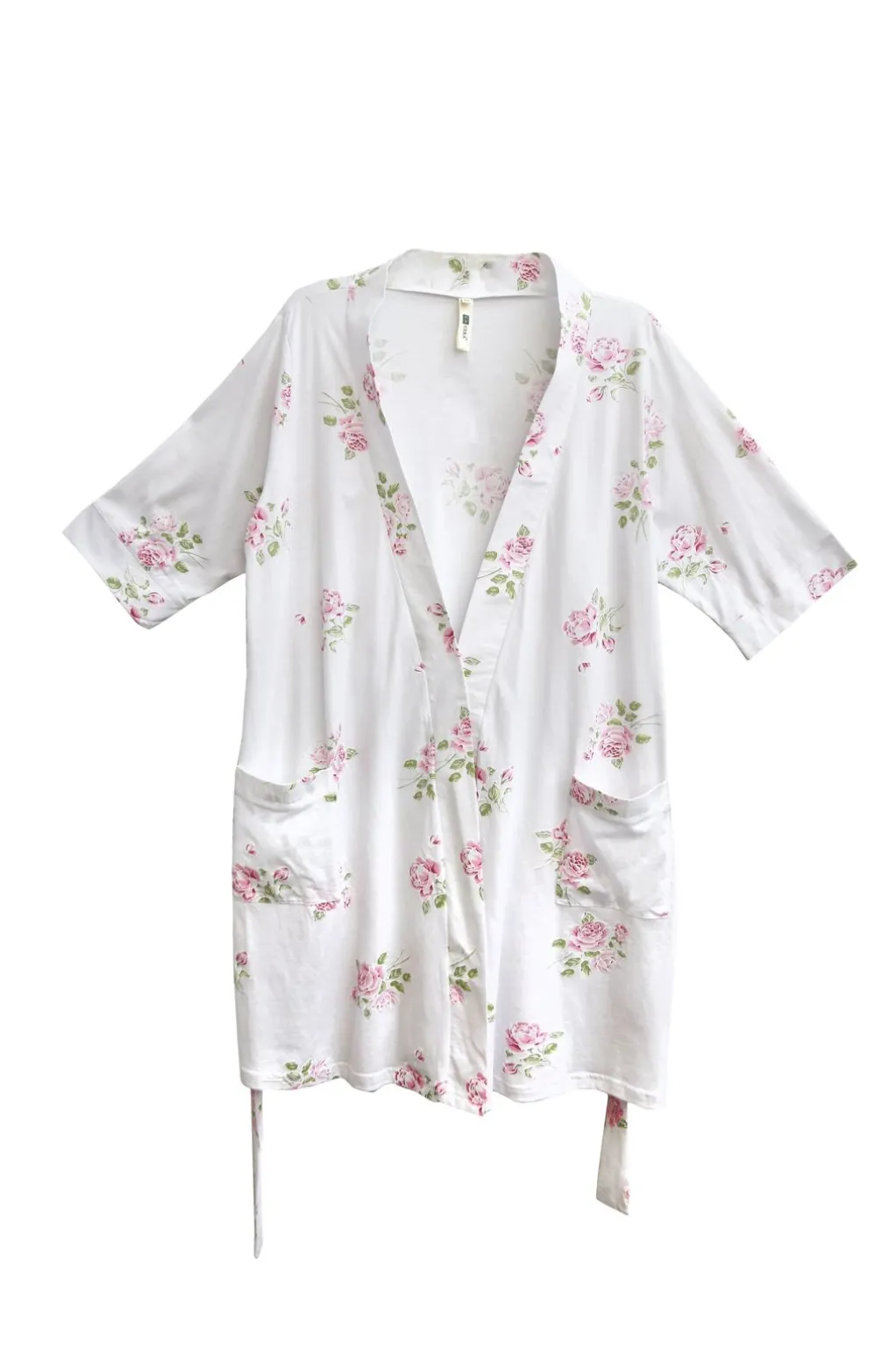 La Cera™ Floral Printed Cotton Knit Robe - Plus Size