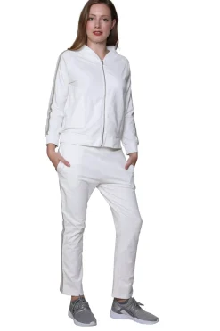 La Cera™ French Terry Cotton 2-Piece Zip-Front Track Pant Set