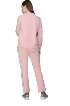 La Cera™ French Terry Cotton 2-Piece Zip-Front Track Pant Set