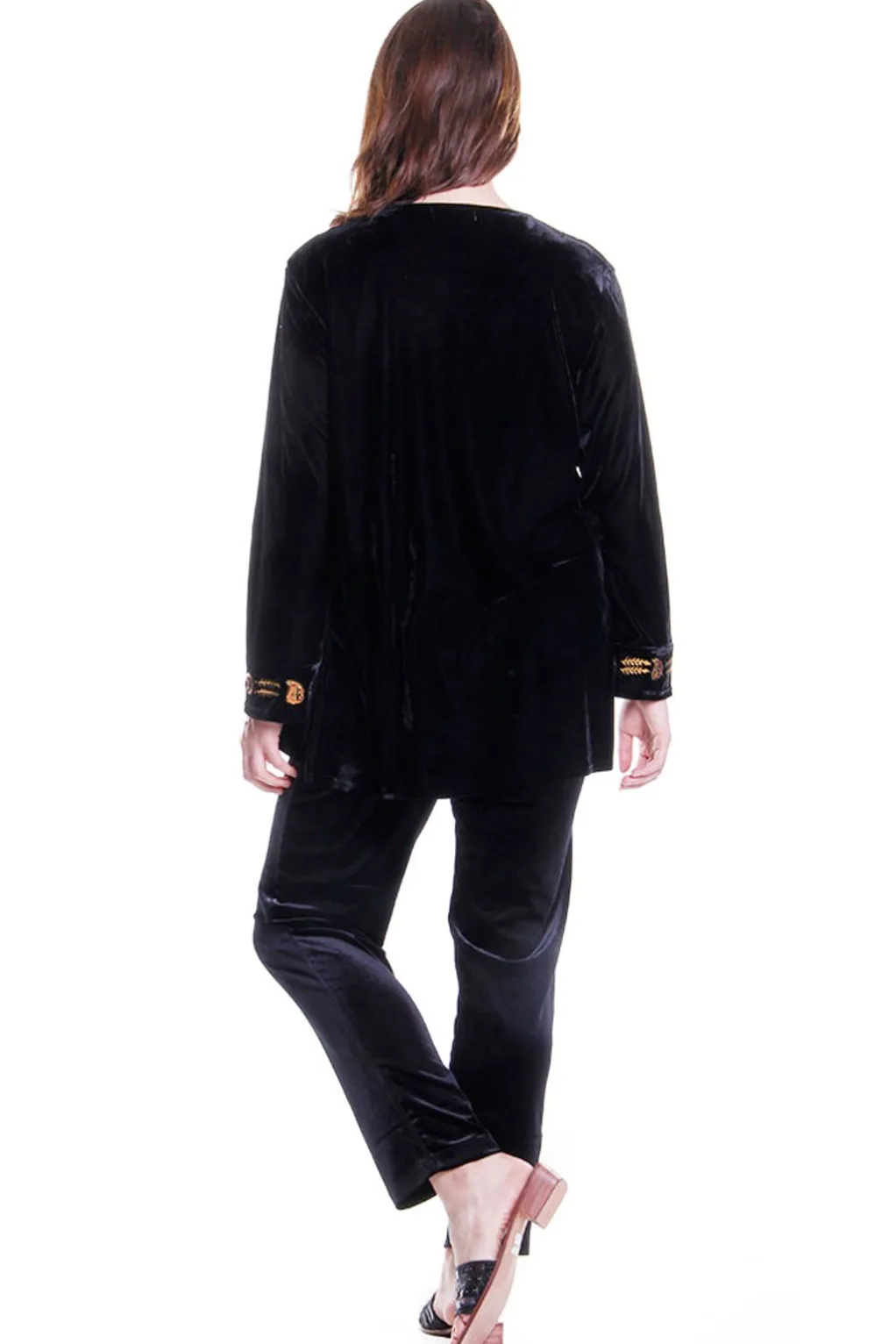 La Cera™ Gold Leaf Velour Top