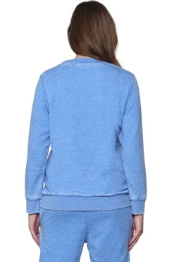 La Cera™ Heathered Crew Neck French Terry Sweatshirt