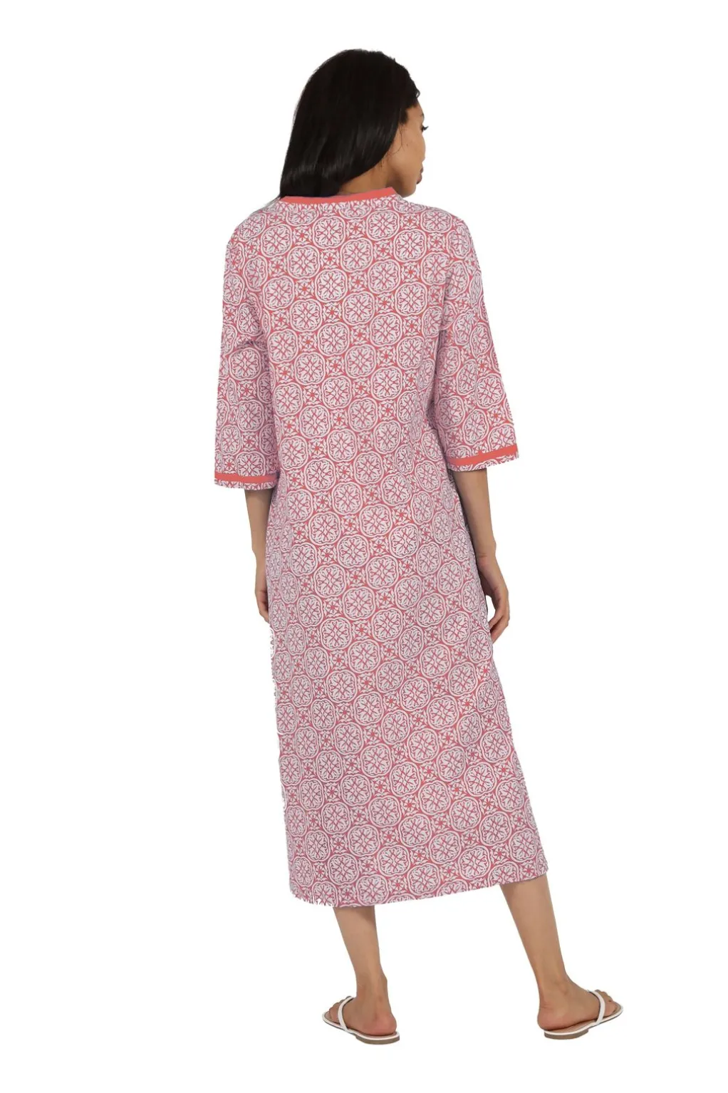 La Cera™ La Cera 100% Cotton Geo Printed Caftan