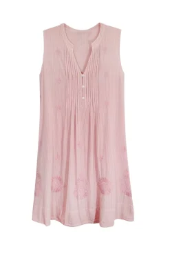 La Cera™ La Cera 100% Cotton Plus Size Leno Stripe Chemise