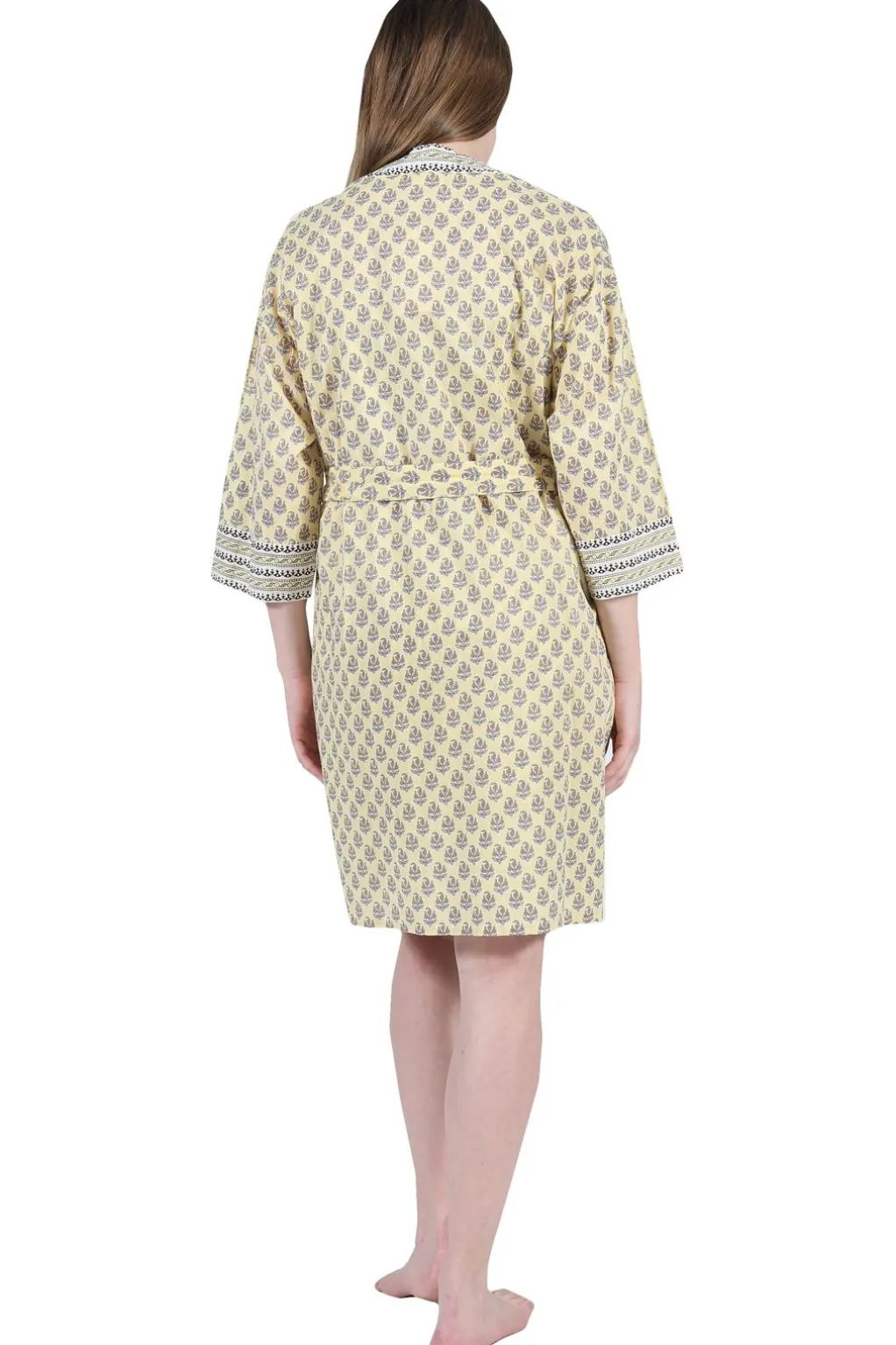 La Cera™ La Cera 100% Cotton Short Kimono Wrap