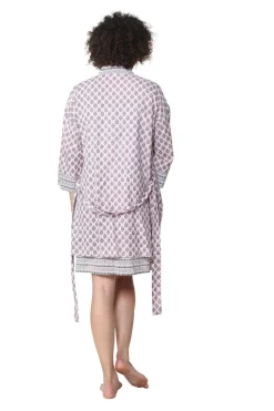 La Cera™ La Cera 100% Cotton Short Kimono Wrap