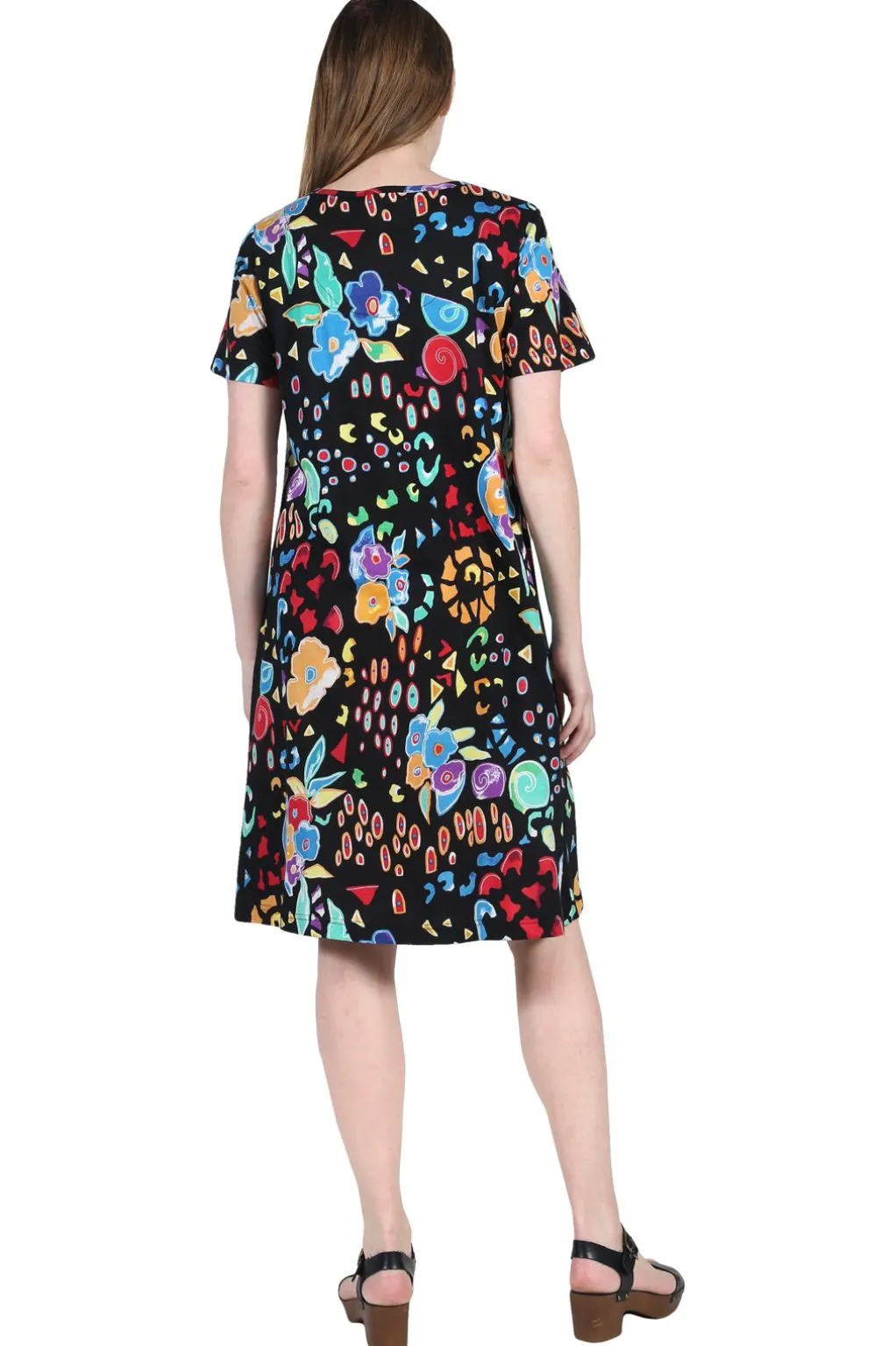 La Cera™ La Cera Abstract Floral Print Cotton Dress