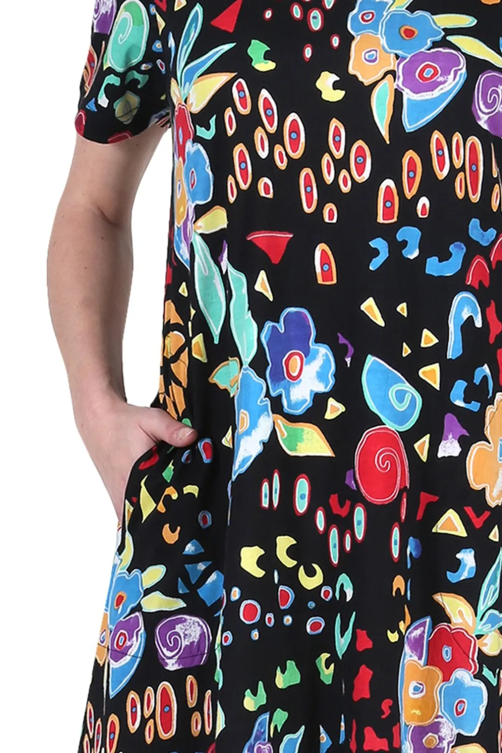 La Cera™ La Cera Abstract Floral Print Cotton Dress