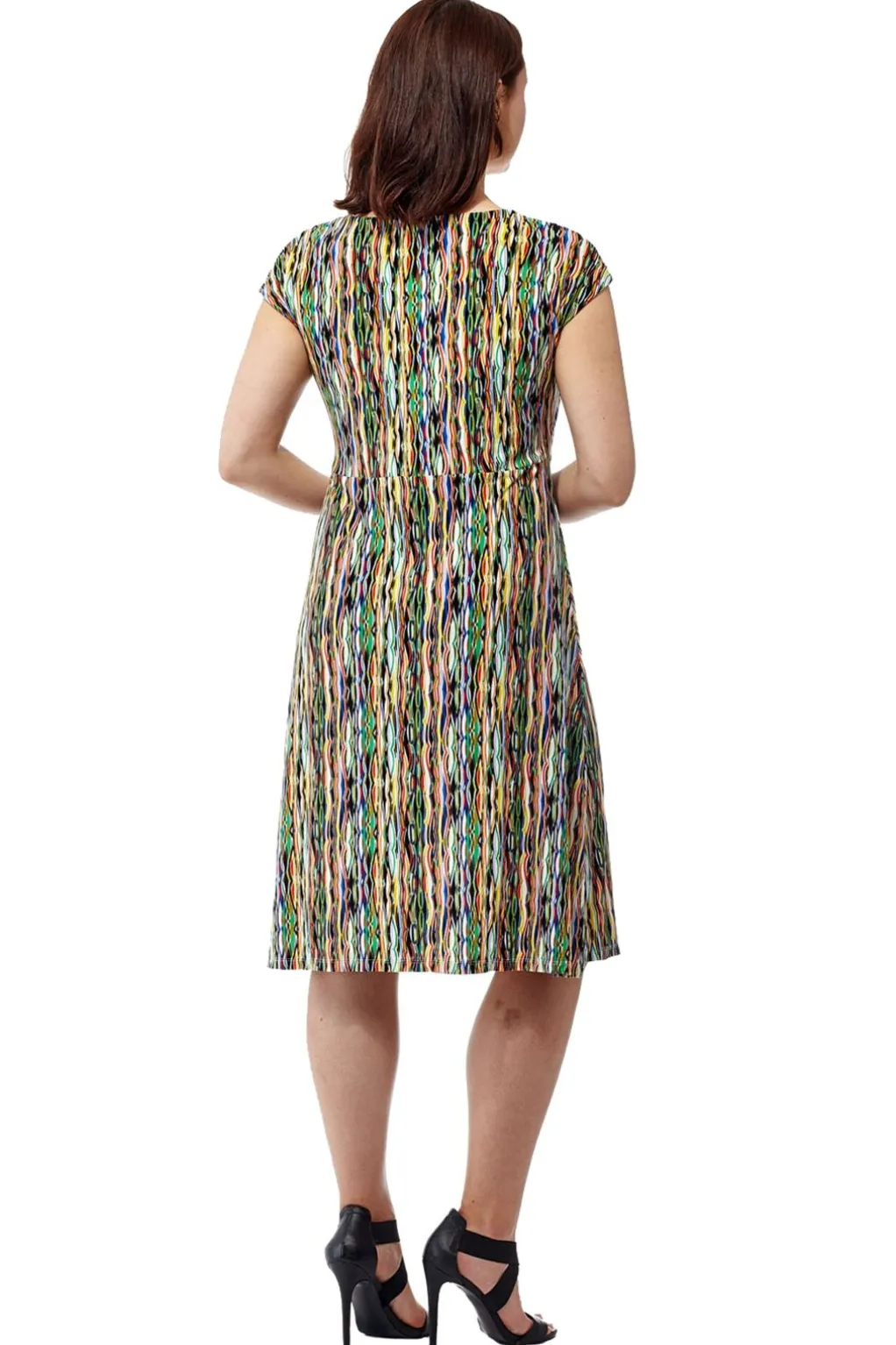 La Cera™ La Cera Abstract Print Sleeveless Dress