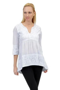 La Cera™ La Cera Applique Trimmed Tunic Top