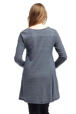 La Cera™ La Cera Asymmetrical Striped Tunic Top