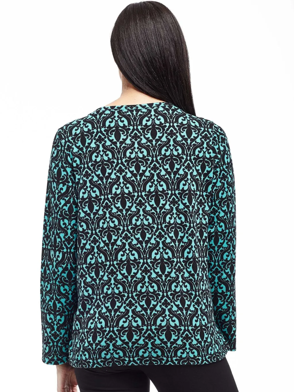 La Cera™ La Cera Baroque Print Pullover Top