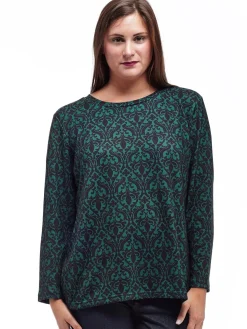 La Cera™ La Cera Baroque Print Pullover Top