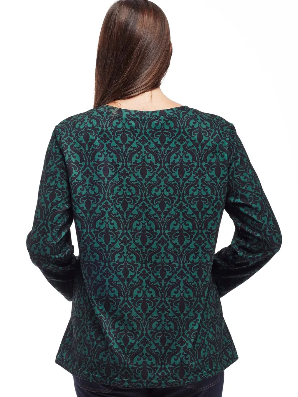 La Cera™ La Cera Baroque Print Pullover Top