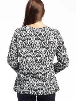 La Cera™ La Cera Baroque Print Pullover Top