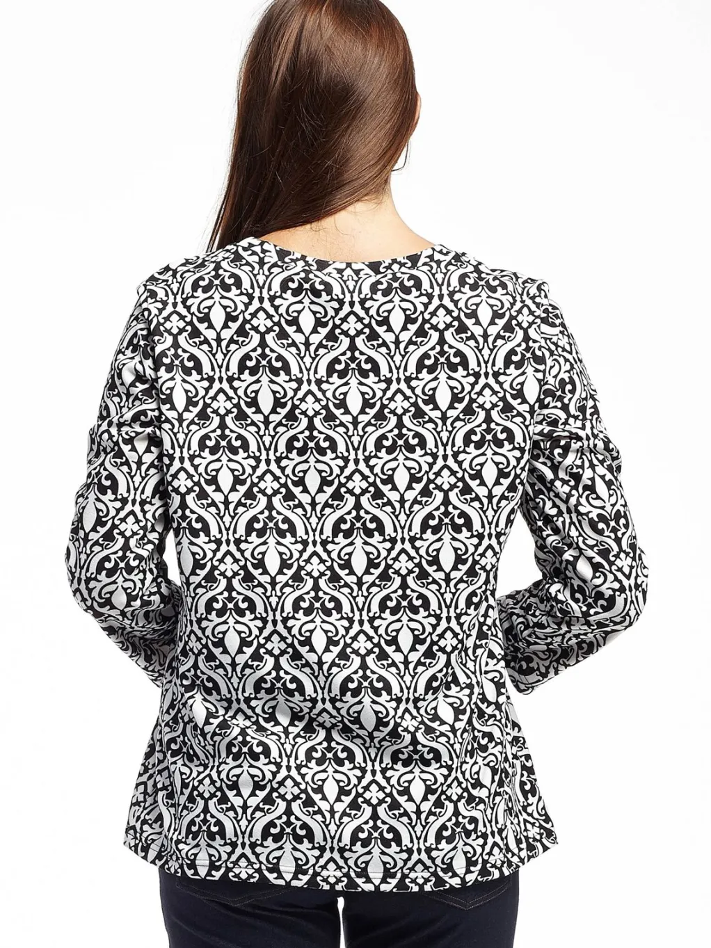 La Cera™ La Cera Baroque Print Pullover Top