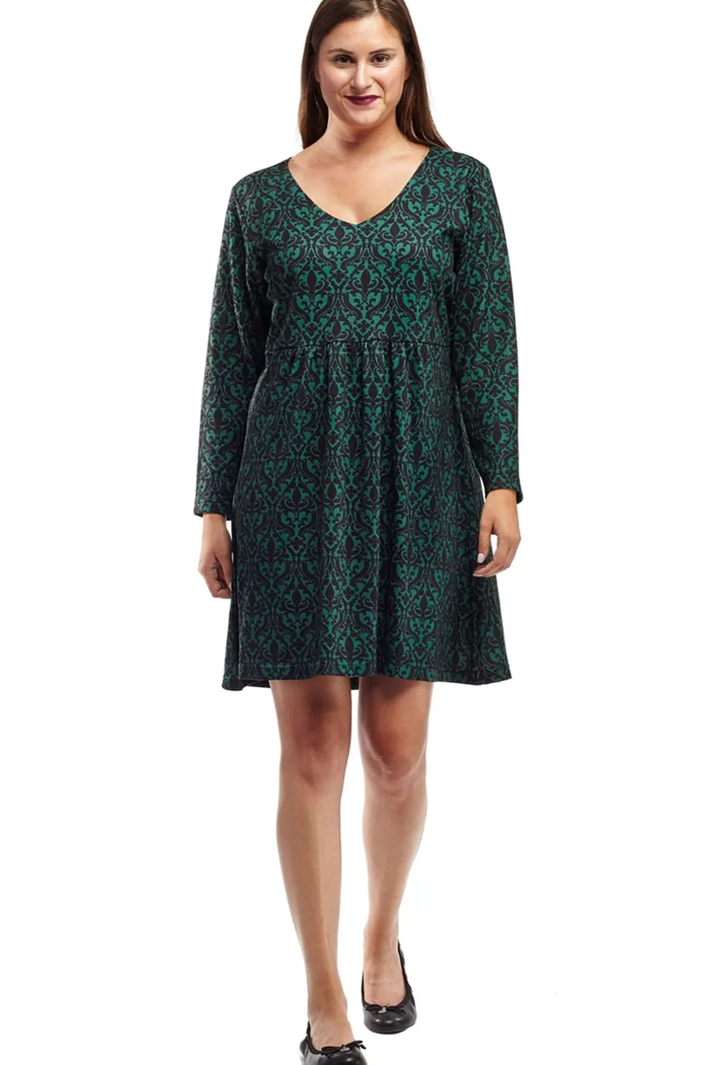 La Cera™ La Cera Baroque Print Pullover Tunic Top