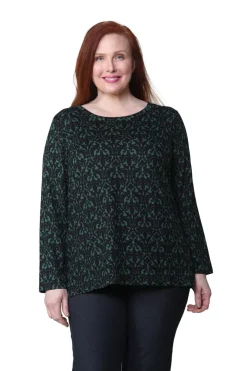 La Cera™ La Cera Baroque Print Pullover Top - Plus Size