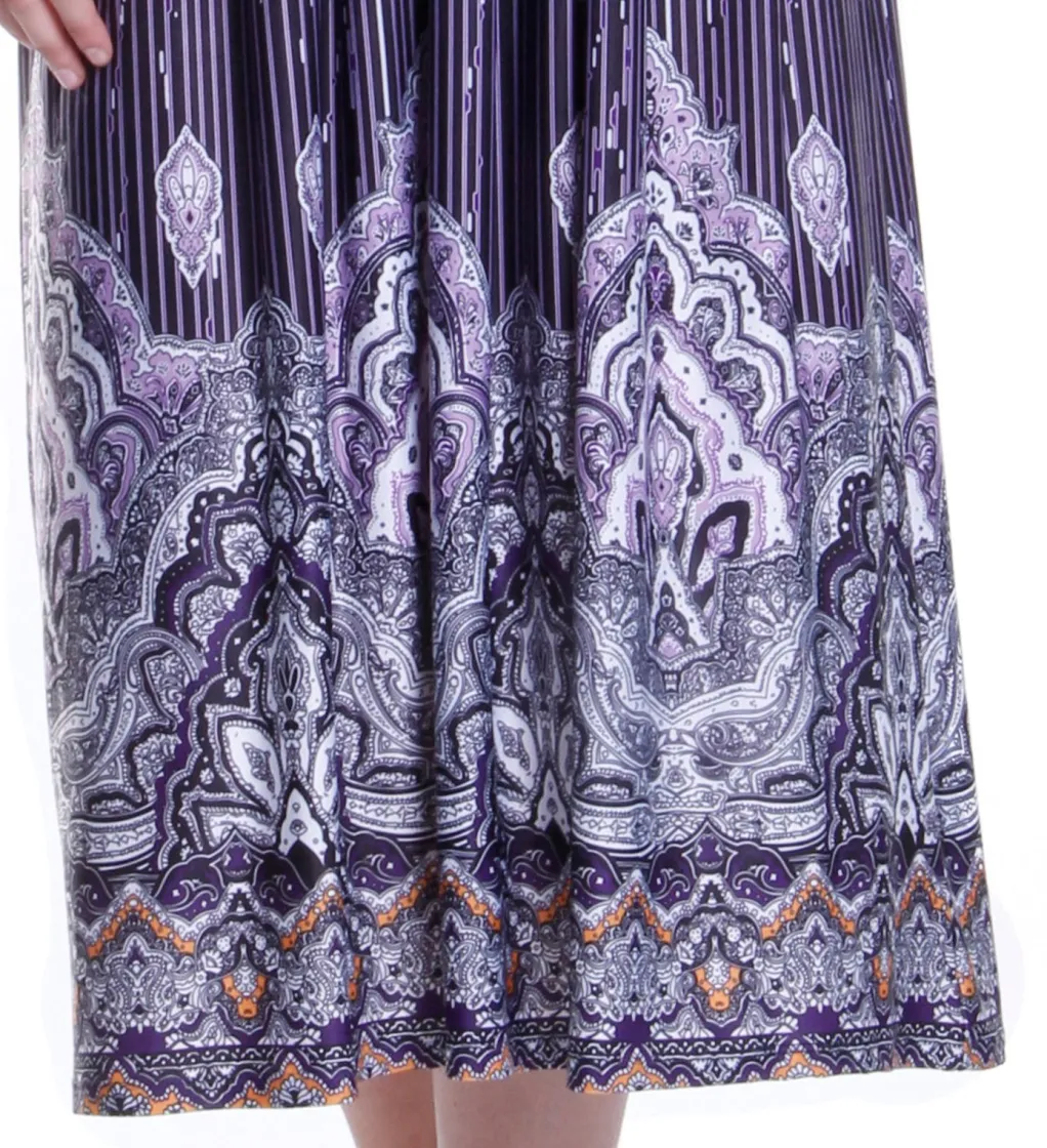 La Cera™ La Cera Border Print Sleeveless Printed Maxi Dress