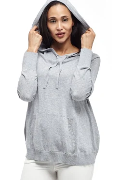 La Cera™ La Cera Drawstring Hooded Pullover Sweater - Plus Size