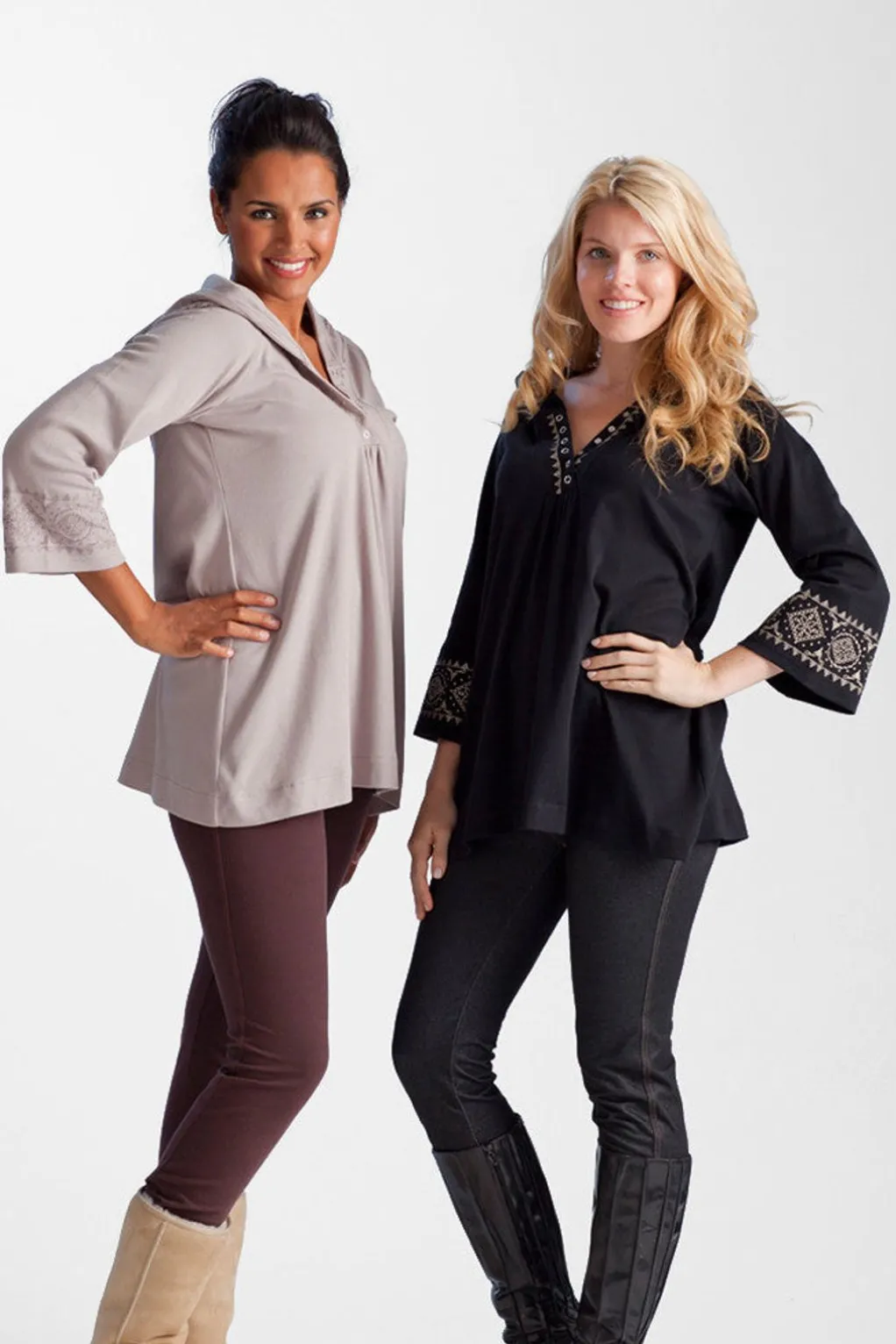 La Cera™ La Cera Embroidered Hooded Tunic