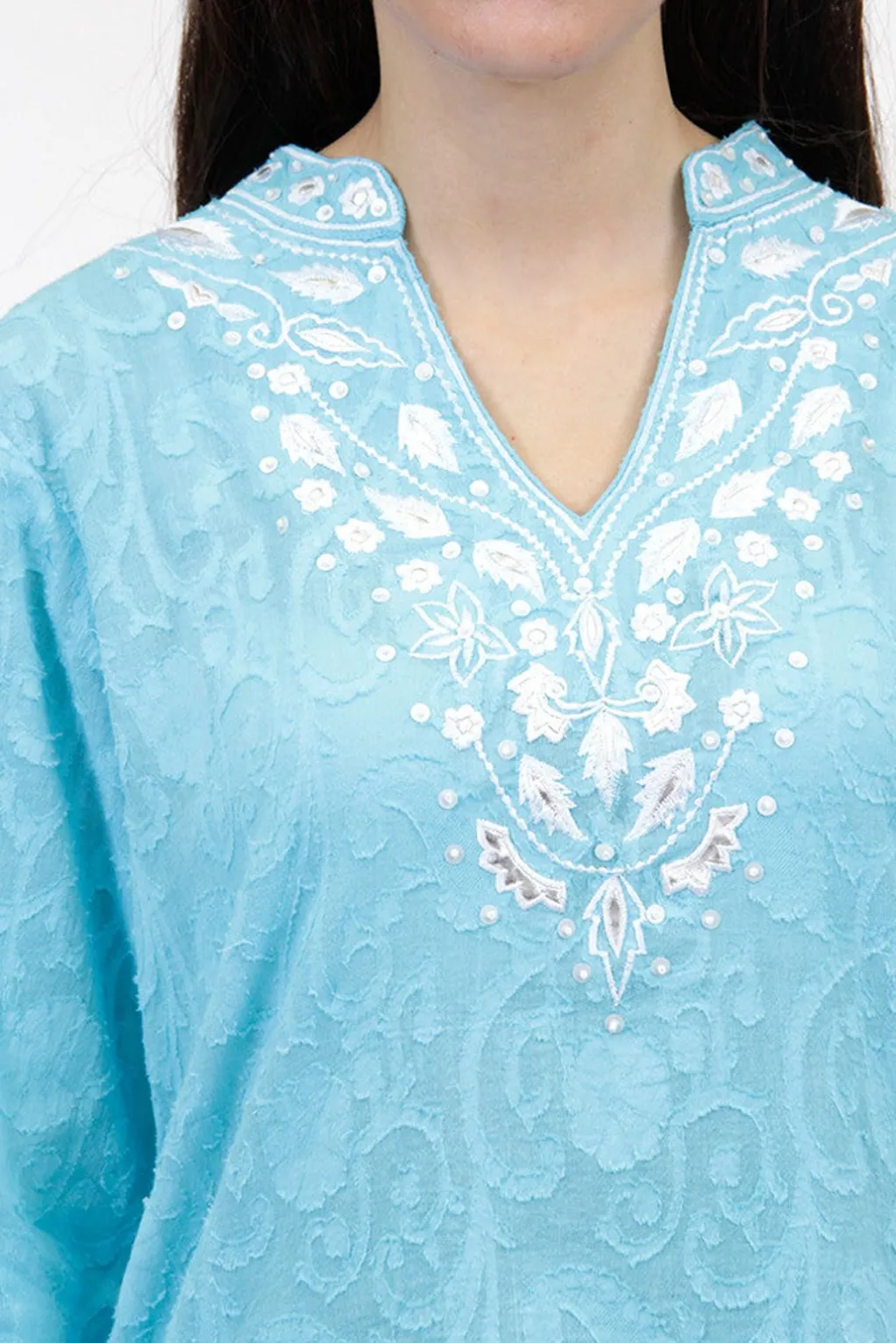 La Cera™ La Cera Floral Embroidered Tunic Top