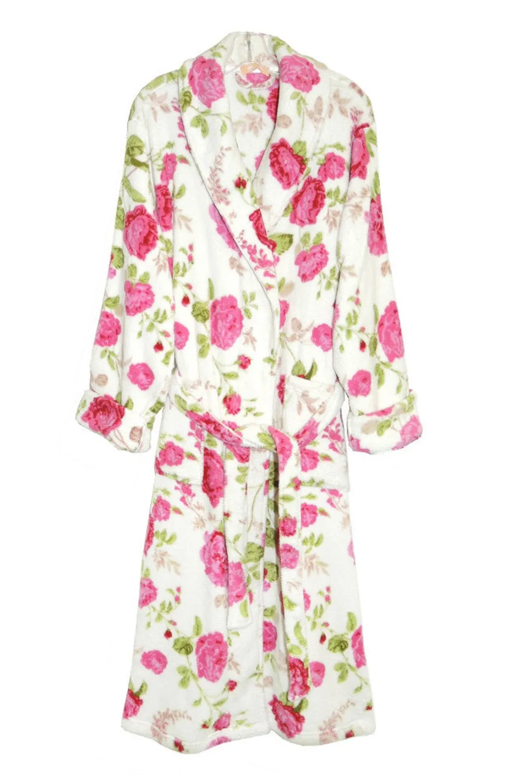 La Cera™ La Cera Floral Plush Fleece Bath Robe