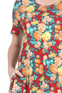 La Cera™ La Cera Floral Printed A-Line Dress