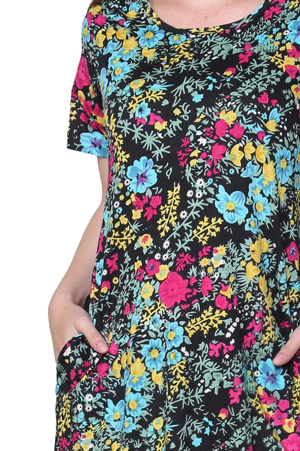La Cera™ La Cera Floral Printed A-Line Knit Dress