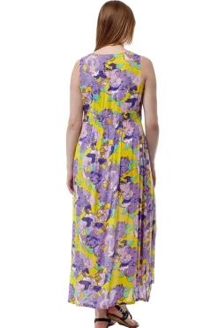 La Cera™ La Cera Floral Printed Sleeveless Rayon Maxi Dress
