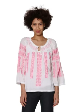La Cera™ La Cera Hand-Embroidered Peasant Top